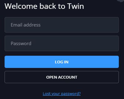 Twin Casino Log In Form