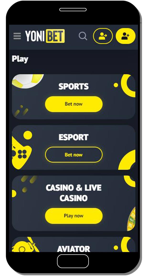 Yonibet Casino Canada mobile version