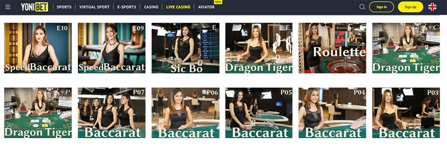 Yonibet Live Casino Canada